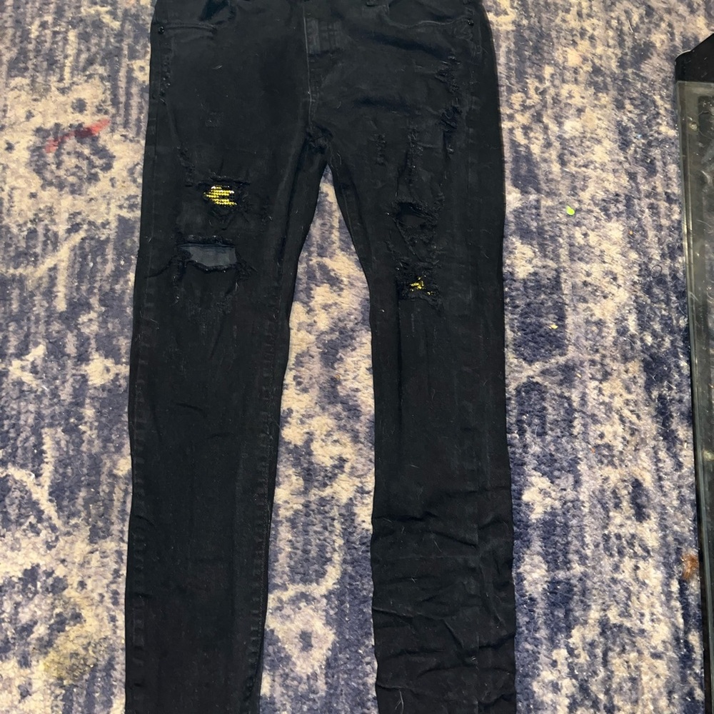 Black Distressed Men's Jeans